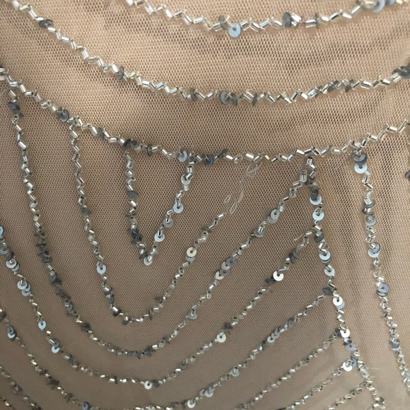 Adrianna Papell dress size 6 silver/nude - Picture 5 of 6